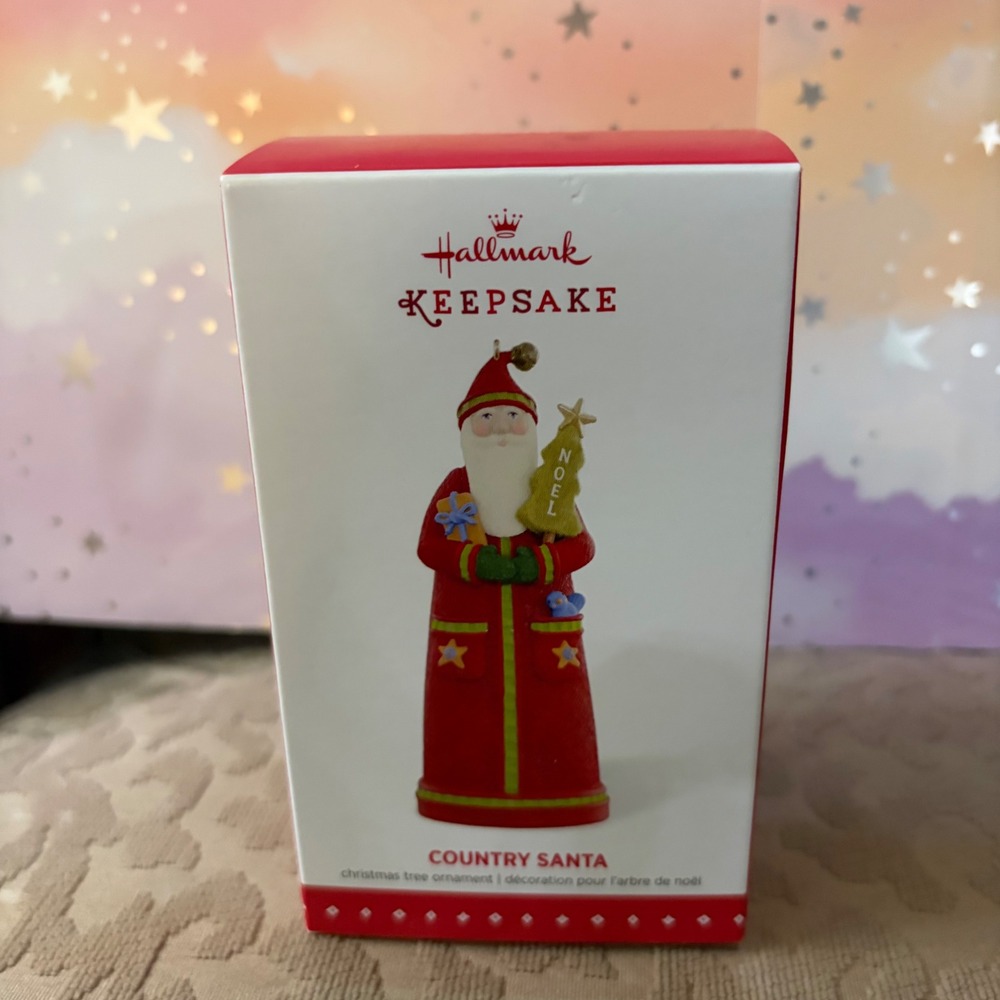 Hallmark Keepsake 2015 Country Santa Ornament Ruth Donikowski QG01557 Red Noel